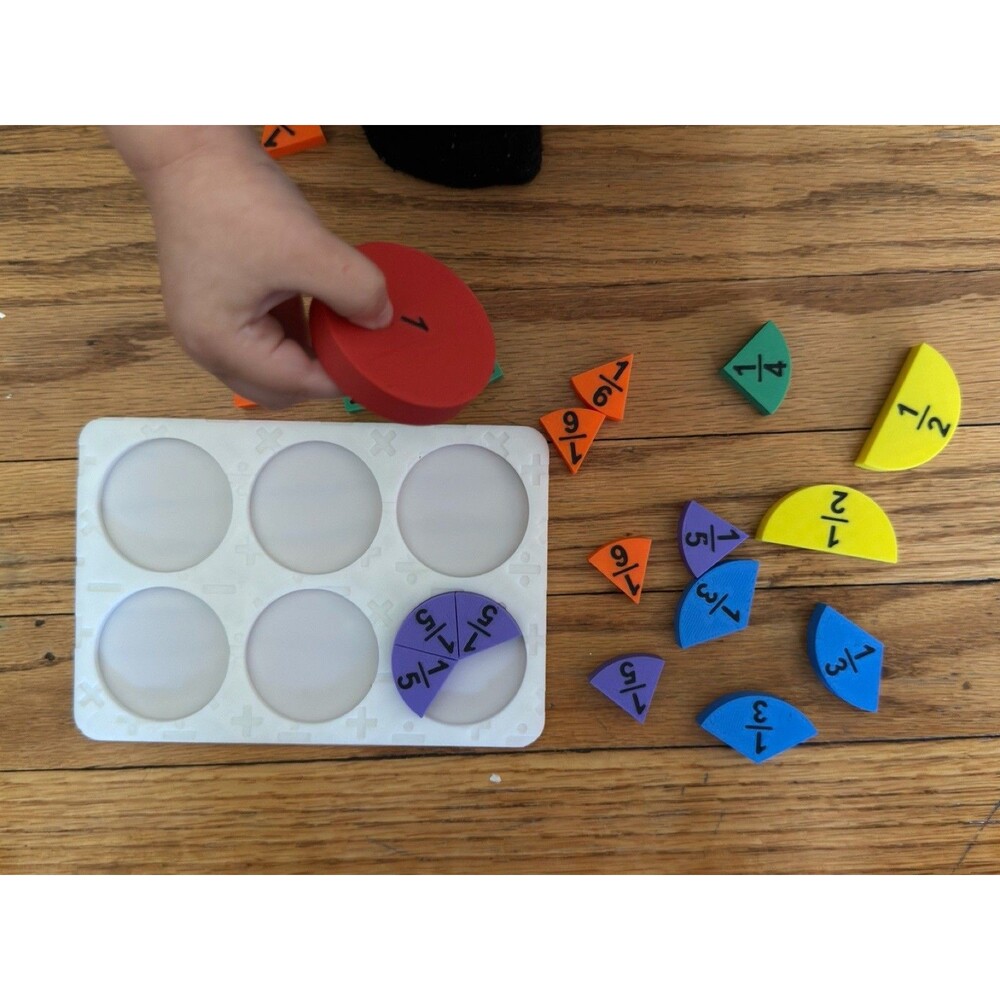 Fractions Table For Kids - 1, 1/2, 1/3, 1/4, 1/5, 1/6th Of A Circle 4 Toddlers - Picture 4 of 6